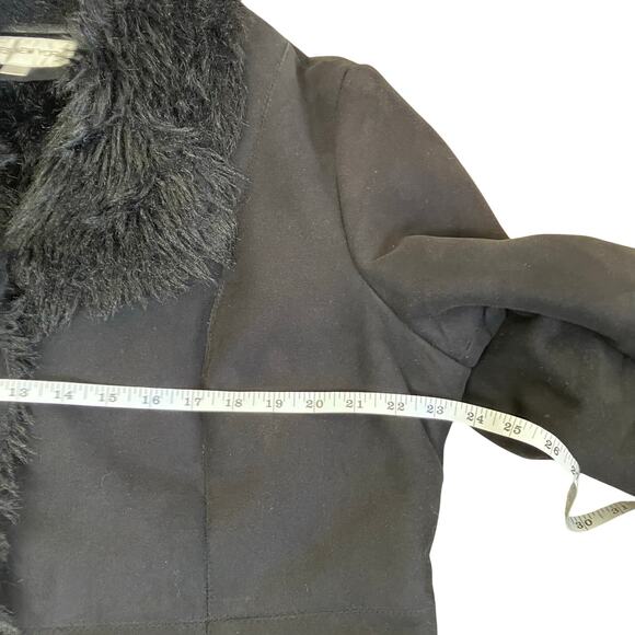 Jones NY Sz XL Vintage Y2K Penny Lane Style Faux Fur/Suede Winter Coat Black - Picture 10 of 16
